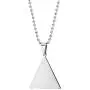 COOLSTEELANDBEYOND Mens Womens Steel Triangle Pyramid Pendant Necklace, Two-Side Polished and Satin, 23.6 in Chain