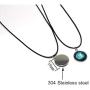 Pendant Necklace Galaxy Constellation Design 12 Zodiac Sign Horoscope Astrology Necklace for Women Men Resin Round Art Black Rope Stainless Steel Handmade Jewelry
