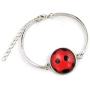 Red Ladybug Insect Earring Necklace Bracelet Set