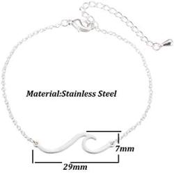 BELUCKIN 3 Colors Minimalist Ocean Wave Bracelet Sea Beach Jewelry Gift for Surfers