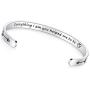TONY & SANDY Mothers Day Gifts Cuff Bangle Bracelet Mantra Quote Engraved Stainless Steel Silver Forever Love Inspirational Friend Birthday Jewelry Present for Mom Grandma from Daughter Son Kids