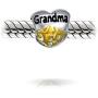 Personalize Heart Shape Floral Scroll Daughter Grandmother God Mother Charm Bead For Bracelet For Women Two Tone 14K Gold Plated .925 Sterling Silver