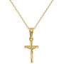 In Season Jewelry 18k Gold Plated Small Jesus Crucifix Cross Pendant Catholic Necklace 16''