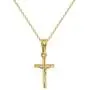 In Season Jewelry 18k Gold Plated Small Jesus Crucifix Cross Pendant Catholic Necklace 16''