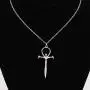 LBSBO Vampire Ankh Pendant Necklace Stainless Steel Vampire Cross Symbol Jewelry