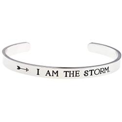 LParkin I AM The Storm Inspirational Bracelets for Women Empowering Jewelry Motivating Cancer Survivor Gift