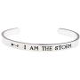LParkin I AM The Storm Inspirational Bracelets for Women Empowering Jewelry Motivating Cancer Survivor Gift