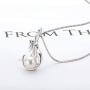 Pearl Necklace Mermaid Deer Elk Horn Antler Star Shaped Freshwater Cultured White Pearl Pendant with Silver Chain Jewelry Gifts for Women Girls