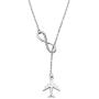 ENSIANTH Infinity and Airplane Lariat Y Necklace Jet Plane Jewelry for Stewardess Flight Attendant Traveler