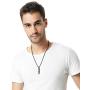 Reve Bible Verse Proverbs 4:23 Stainless Steel Cross Bullet Pendant Necklace for Men, 20-24 Inches Chain