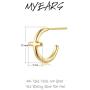 MYEARS Hoop Earrings Gold Half Open 14K Gold Filled Tiny Boho Beach Simple Delicate Handmade Hypoallergenic Jewelry Gift