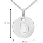 925 Sterling Silver Round Disc Alphabet Letter A-Z Initial Pendant Necklace Rolo chain 18''