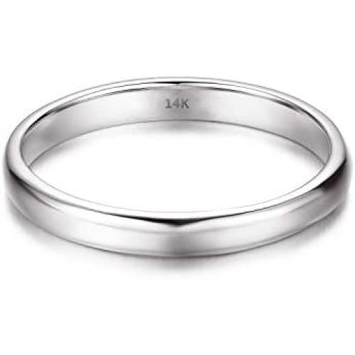 Oiney 2mm Tungsten Wedding Band Ring for Men Women Yellow Gold/Rose Gold/White Gold High Polish Comfort Fit 5-10