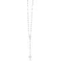 Ritastephens Italian Sterling Silver or Gold-tone 3mm Rosary Bead Virgin Mary Cross Necklace