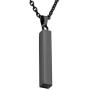 Zysta Engraving 3D Bar Name Necklace Personalized Text Message Cool Simple Design Women Customized Dangle Vertical Cuboid Stick Pendant Necklaces Stainless Steel Birthday Gift