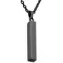Zysta Engraving 3D Bar Name Necklace Personalized Text Message Cool Simple Design Women Customized Dangle Vertical Cuboid Stick Pendant Necklaces Stainless Steel Birthday Gift