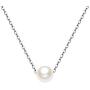 14K Solid Gold Pearl Necklace for Women, Real Freshwater Cultured Pearl Pendant Necklace 7.5mm Dainty Single Pearl Choker Adjustable Necklaces Fine Jewelry Gift for Her, Mom, Wife 16''-18''