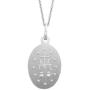 Ritastephens Italian Sterling Silver Miraculous Virgin Mary Medal Latin Prayer Charm Pendant Necklace (16mm, 19mm)