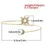YouU 2 Pcs Boho Simple Metal Women Upper Arm Bangle Bracelet Star Moon Open Cuff Armband Armlet Jewelry Gold with Storage Box