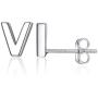 Silvora Initial Letter Stud Earrings Women Sterling Silver Alphabet A-Z Dainty Letter Jewelry Minimalism Personalized Charms for Teen Girls