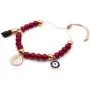 LESLIE BOULES Saint Benedict Red Wine Glass Beads Bracelet Adjustable Genuine Azabache & Blue Evil Eye Protection Jewelry LESLIE BOULES Saint Benedict Red Wine Glass Beads Bracelet Adjustable Genuine Azabache & Blue Evil Eye Protection Jewelry