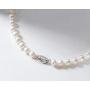 Pearl Strand Necklaces Freshwater Cultured Pearls Beaded Necklace for Women Brides Costume Wedding 6-7mm/7-8mm/8-9mm/9-10mm/10-11mm Pearl Jewelry Gift with Sterling Silver Clasp 18/20/36 Inches