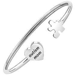 Autism Bracelet Autism Mom Open Cuff Autism Puzzle Piece Gift Autistic Encouragement Gift Autism Awareness Jewelry