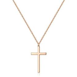 Ursteel Cross Necklace for Women, Dainty Gold Plated Cross Pendant Necklace Sideways Cross Choker Layered Cross Necklace for Women Girls