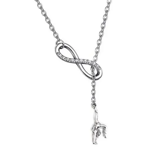 FUSTMW Gymnast Gift Gymnastics Y Necklace Infinity Love Charm Gymnast Jewelry Gymnastics Class Gift for Women Girls FUSTMW Gymnast Gift Gymnastics Y Necklace Infinity Love Charm Gymnast Jewelry Gymnastics Class Gift for Women Girls