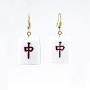 Funny The Chinese Mahjong Drop Earrings Handmade Resin Mahjong Dangle Earrings Geometric Creative Play Gambling Exaggerated Earring for Women Girl Friendship Jewelry