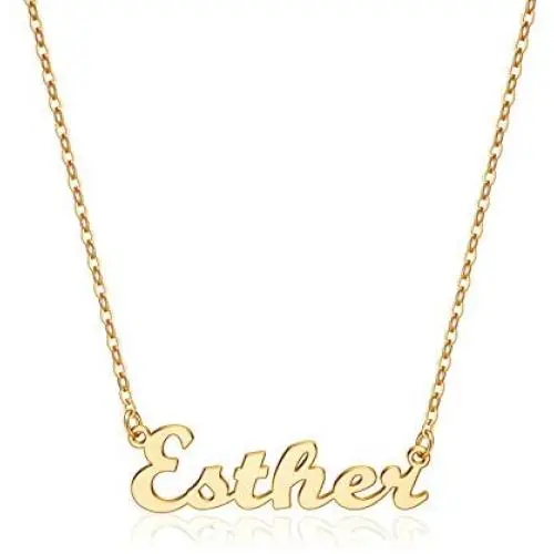 Yesteel Custom Name Necklace Personalized, 14K Gold Plated Personalized Necklaces for Women Name Jewelry, Gold Nameplate Necklaces for Teen Girls Gifts