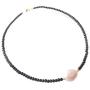 Sundysh Pearl Choker Necklace, Fashion Black Baroque Single Pearl Beaded Necklace Gemstone Short Collar Necklace for Women Girls 14“
