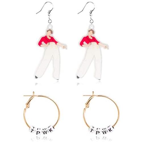 GROBRO7 2Pairs Harry Singer Earrings TPWK Earrings Jewelry Drop Dangle Acrylic Earrings Fashion Acrylic Earrings Birthday Gift Dress up Accessories for Women Girls