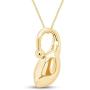 Jewel Zone US Natural Diamond Accent Calla Lily Pendant Necklace in 14K Gold Over Sterling Silver
