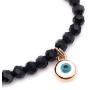 LESLIE BOULES Genuine Azabache Crystal Beads Bracelet Adjustable Sliding Chain Lucky & Protection Jewelry