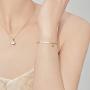 YeGieonr Smile Engraved Synthetic Birthstone Bracelets for Women,Dainty Gold Bracelet with AAA Cubic Zirconia,Personalized Bracelet Gift