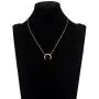 Fettero Women Crescent Moon Necklace Gold Double Horn Upside Down Moon Half Pendant 14K Gold Plated Dainty Chain Minimalist Simple Jewelry Gift