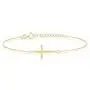 GELIN 14k Solid Gold Cross Chain Adjustable Bracelet for Women GELIN 14k Solid Gold Cross Chain Adjustable Bracelet for Women
