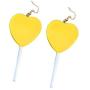 Mountainer Cute Heart Lollipop Candy Color Simulation Food Dangle Earring for Women Girl Funny Jewelry