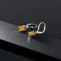 Gem Stone King 925 Sterling Silver Yellow Citrine Earrings For Women (3.30 Cttw, Gemstone Birthstone, Emerald Cut 8X6MM)