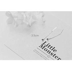 Threader Bead Tassel Drop Earrings for Women Girls S925 Sterling Silver 2mm Tiny Ball Long Chain Dangle Minimalism Ear Piercing Studs Jewelry Hypoallergenic Fashion Gifts