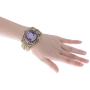 Alilang Womens Antique Golden Tone Purple Victorian Cameo Lady Bangle Bracelet