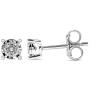 1/10 CT.TDW. Round-cut Diamond Solitaire Stud Earrings with Silver Rhodium