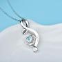 Distance I Love You to The Moon and Back Necklace 925 Sterling Silver Heart Pendant Necklace Jewelry Gifts for Women Wife Mom Girls