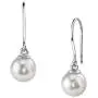 THE PEARL SOURCE 14K Gold AAAA Quality Round Genuine White Freshwater Cultured Pearl Linda Earrings for Women