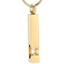 zeqingjw Gold Cremation Jewelry for Ashes Necklace Stainless Steel Crystal Bar Charm Urn Pendants Ashes Cube Memorial Keepsake Jewelry