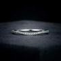 HAFEEZ CENTER 1.5mm V Shape Curved Petite Half Eternity Moissanite Wedding Band, 1/10 cttw