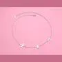DAOCHONG S925 Sterling Silver Jewelry 3 Doves Birds Faith Hope Love Choker Necklace 14+4 inches