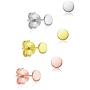 Big Apple Hoops - Jewelry High Polished Sterling Silver 3 Pairs Set Pack of 3mm or 3, 4, 5mm Plain Round Flat Stud Earrings Made from Real 925 Sterling Silver in 4 Color Silver, Rose, Gold, Black