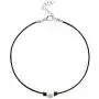 MJartoria Girls Black PU Leather Cord Faux Pearl Choker Necklace